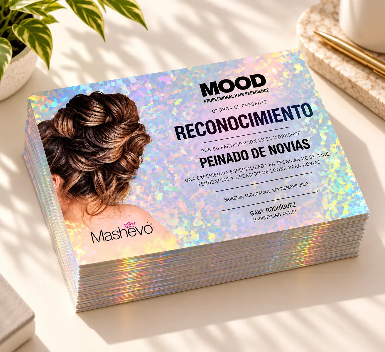 Detalle de reconocimiento holográfico personalizado